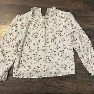 Floral White Blouse